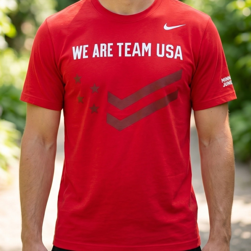 Nike Mens Team USA 2021 US Paralympic Team Trials Minneapolis Red T-Shirt M‎
